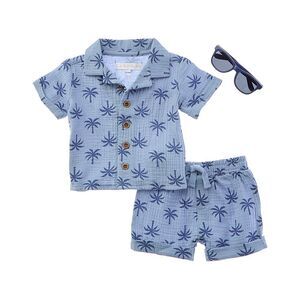 Rachel Zoe Girls 3Pc Gauze Short Set With Sunglasses